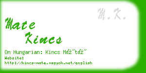 mate kincs business card